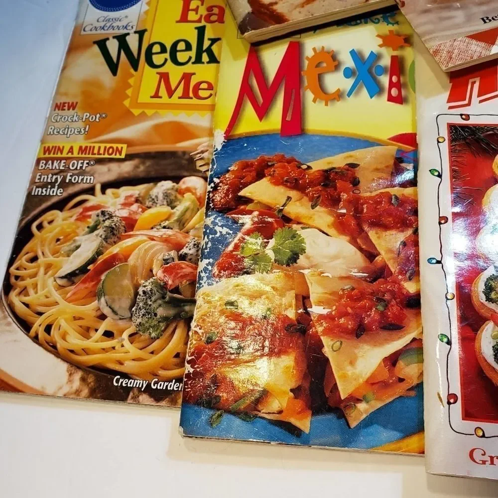 Lot of 7 Cookbooks Booklets pillsbury Weeknight Mexican Desserts